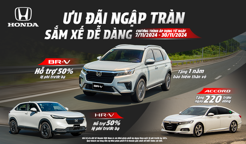 Khuyến mãi Honda Ôtô tháng 11/2024